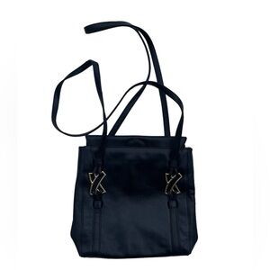 VTG Paloma Picasso Italy Leather Black Small Handbag Shoulder Bag Soft